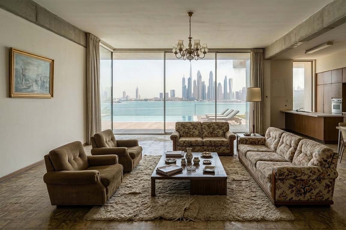 villa living room old